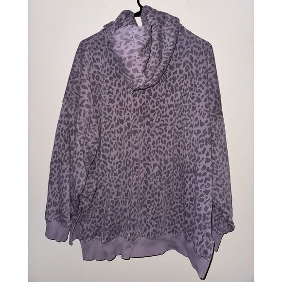 American Eagle Ahh-Mazingly Soft Cheetah Purple Hoodie- Size Large - Picture 2 of 4